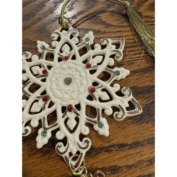 Lenox 2012 China Snowflake Ornament #813684 Box Christmas Holiday Tree - Picture 3 of 11